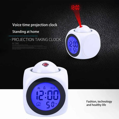 Big Holiday 50% Clear! Projection Digital Alarm Clock with Weather Stations Digital LCD Wall Projection Alarm Clock Temperature Display Colorful LED Time Temperature Display Gifts