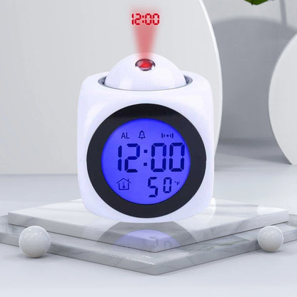 Big Holiday 50% Clear! Projection Digital Alarm Clock with Weather Stations Digital LCD Wall Projection Alarm Clock Temperature Display Colorful LED Time Temperature Display Gifts